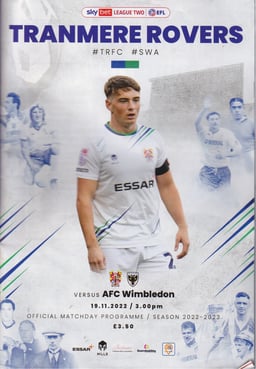 Tranmere Rovers v AFC Wimbledon Match Programme 2022-11-19
